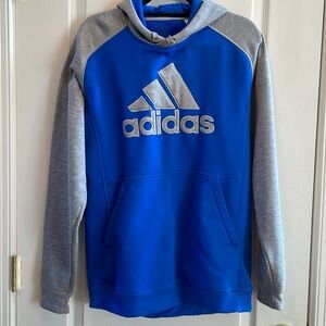 Adidas Climawarm Men’s Hoodie Sweatshirt, Size Large, Blue and Gray